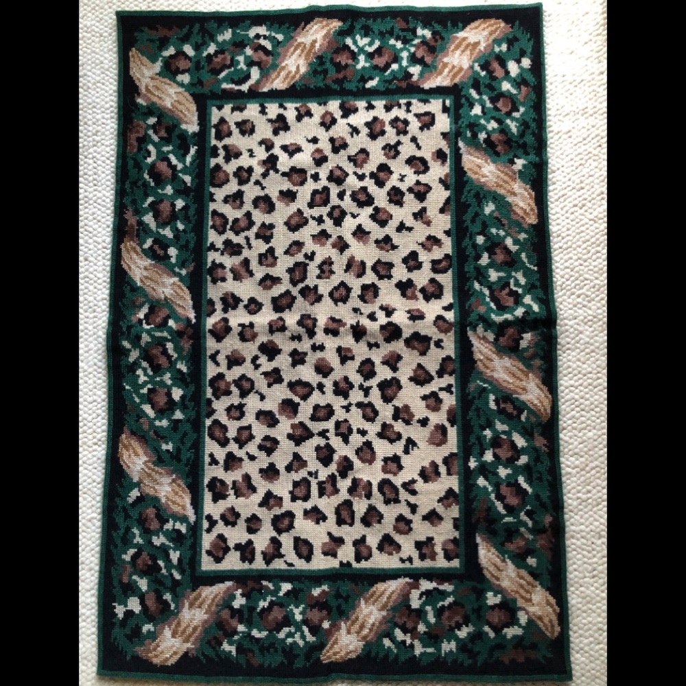 2’x3’ Animal Print Needlepoint Rug Doormat
